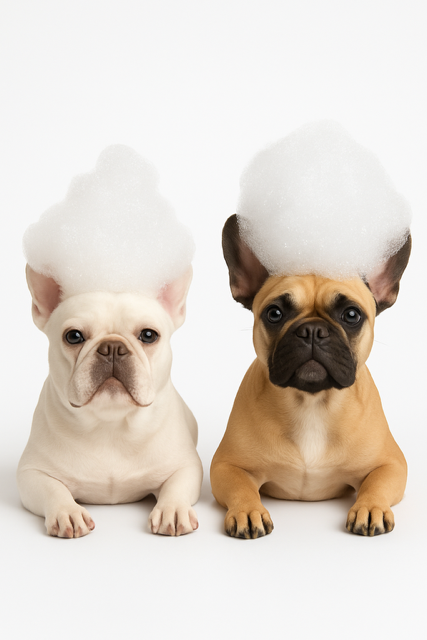 Dogs with bubbles